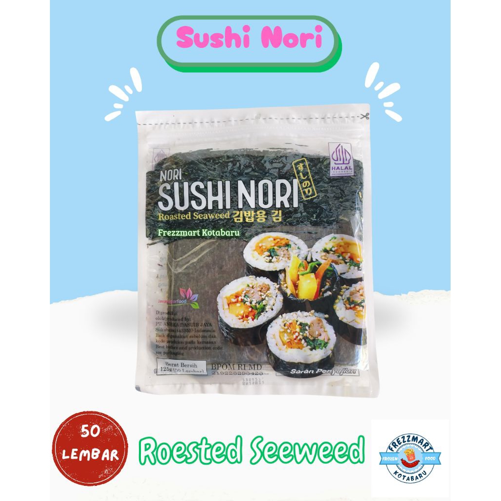 

Sushi Nori 50 Lembar Rumput Laut Kering Kimbab Onigiri Roested Seaweed Lembaran 125 Gr Frezzmart Kotabaru
