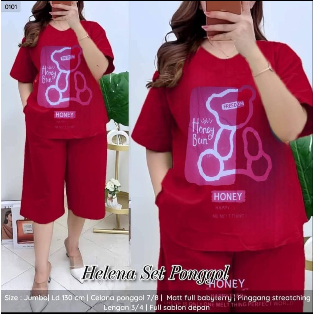 Setelan Babydoll Babyterry Mickymouse Wanita Jumbo/Oneset Babydoll Jumbo Kaos /Setelan Kulot Jumbo/B
