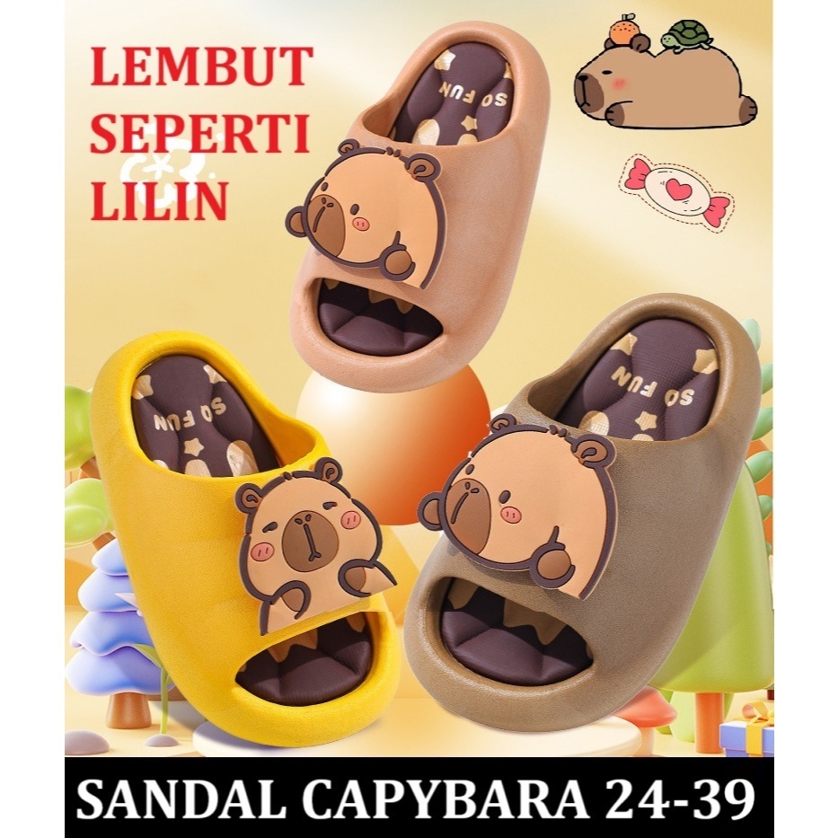 SD18 2025 Sandal sendal selop Capybara Premium Kapibara anak laki laki perempuan original import emp