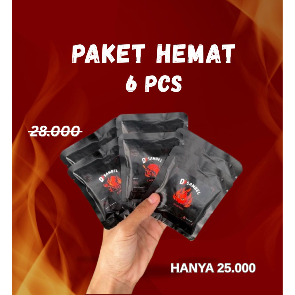 

PAKET HEMAT 6pcs SACHET SAMBEL by MAMIYA PEDAS ASIN