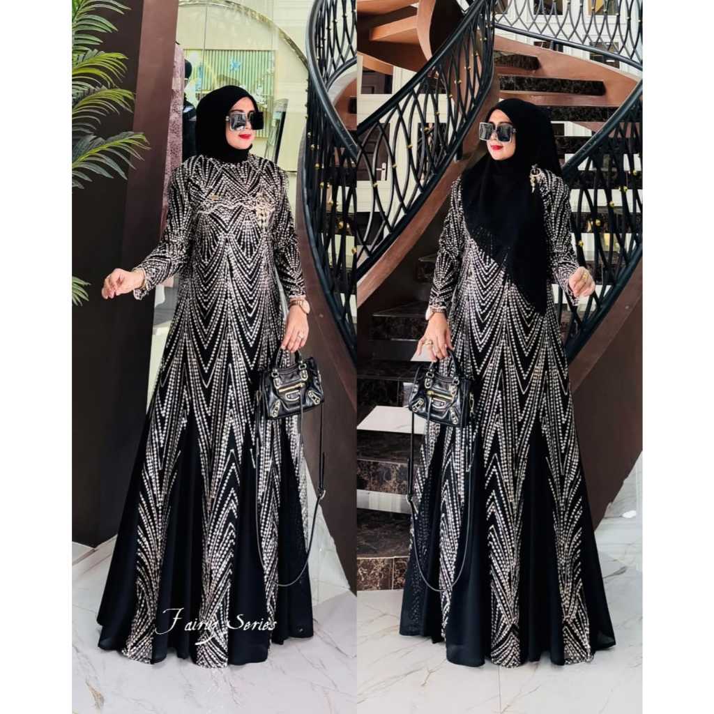 Gamis Pesta Mewah Elegan Fairuz Dress Ceruty Dress Kondangan Gamis Murah Baju Muslim Wanita Gamis Su
