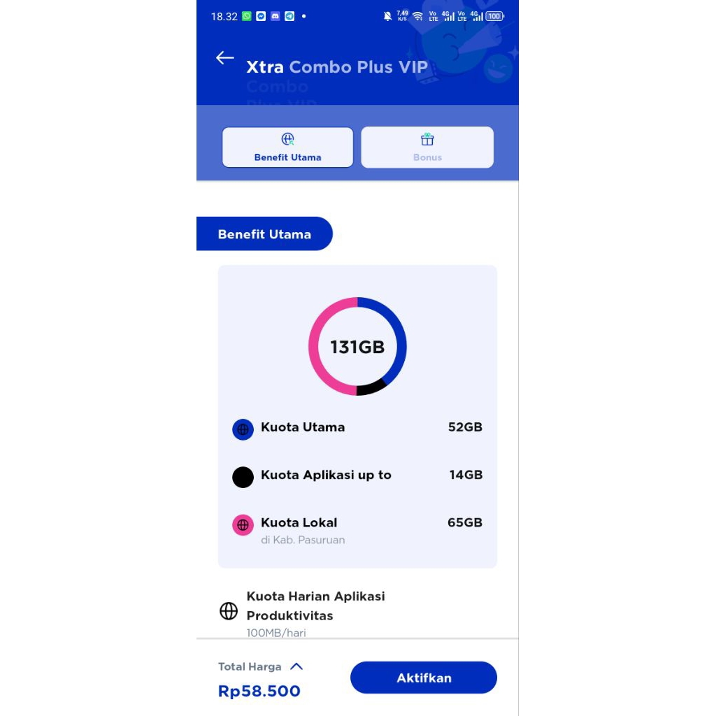 Perdana XL Xtra Combo Plus VIP DISKON 70%