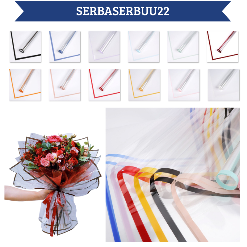 

Kertas Buket Bunga Transparant Line Color Flower Wrapping Paper Cellophane KB079