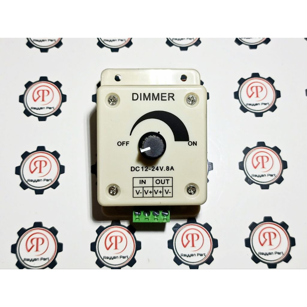 DC Dimmer Switch 12V - 24V 8A Mini LED Strip Motor Kipas Dimmer Controller Peredup