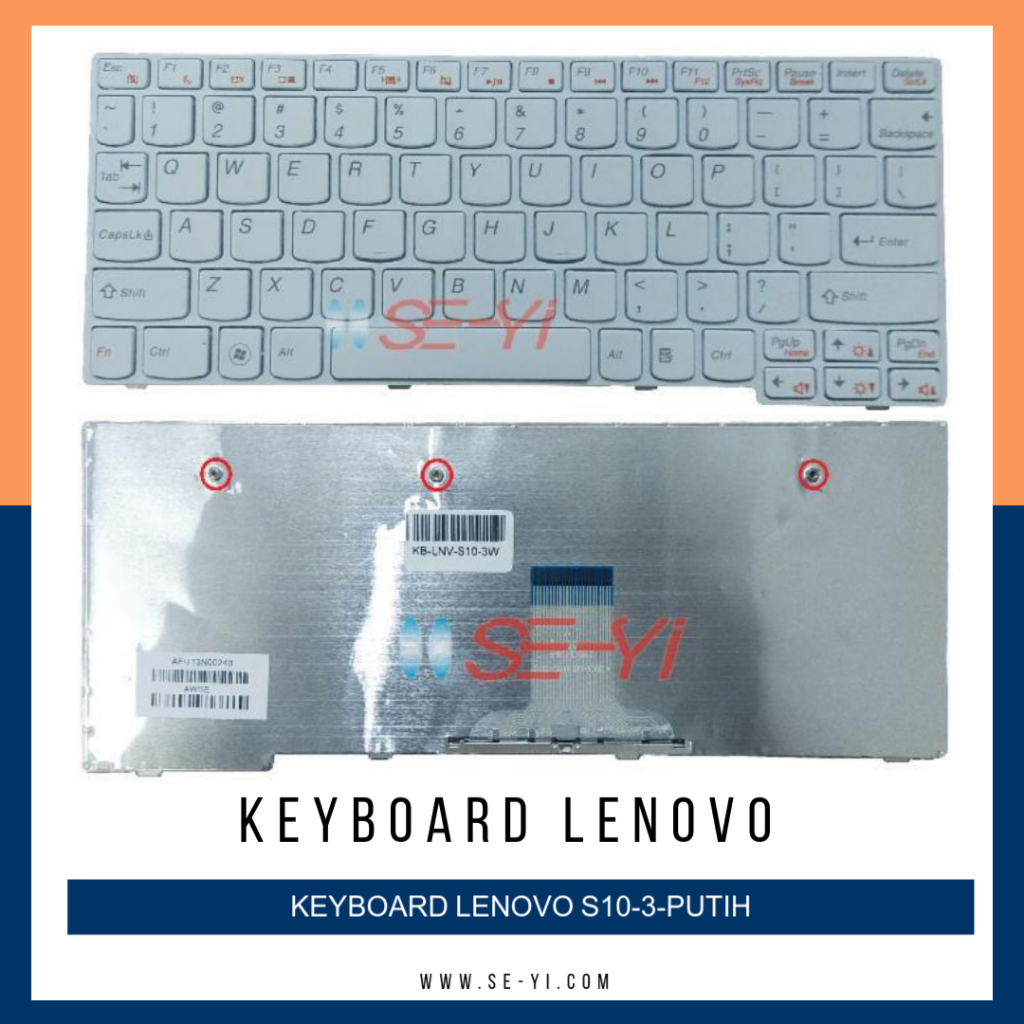 Keyboard Laptop Lenovo IdeaPad E10-30 S205 S10-3 S10-3S S110 S100 - PUTIH