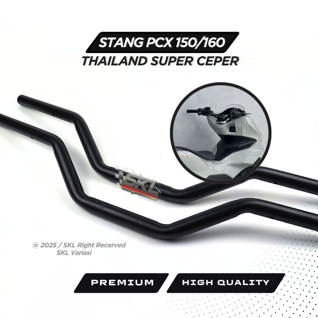 Stang Stir PCX Hitam Ceper pendek Custom vins thailand setang PNP PCX 150 160