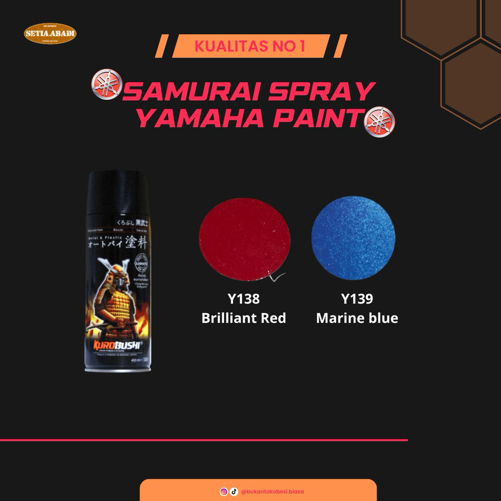 Pilok cat semprot samuraipaint yamaha paint cat besi plastik kayu motor mobil