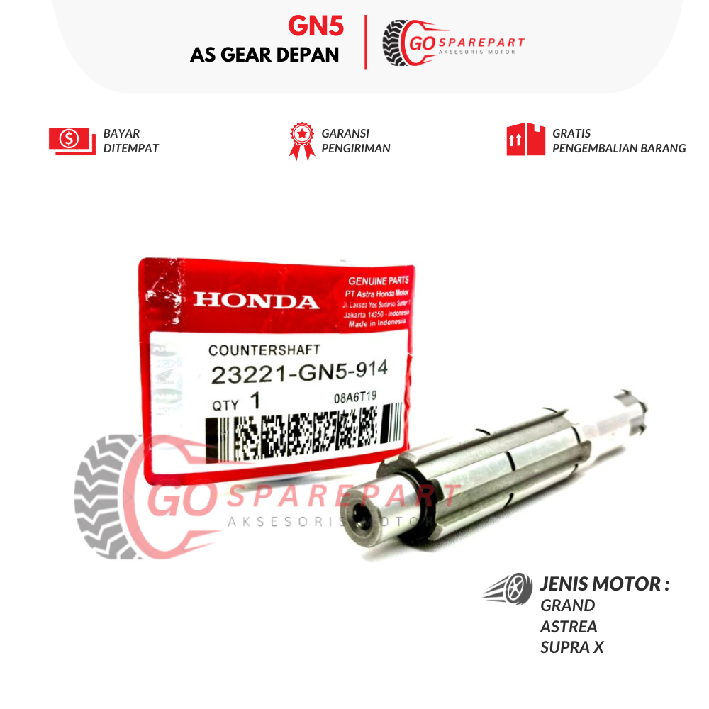 GN5 AS GEAR DEPAN HONDA GRAND / AS GIR DEPAN MOTOR SUPRA X / POROS GEAR DEPAN / AS SPROCKET DEPAN / 