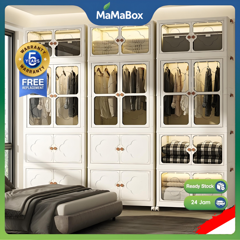 MaMaBox Lemari Plastik/Lemari Baju/Lemari Anak/Lemari Pakaian/Lemari Pakaian Minimalis/Kabinet Lemar