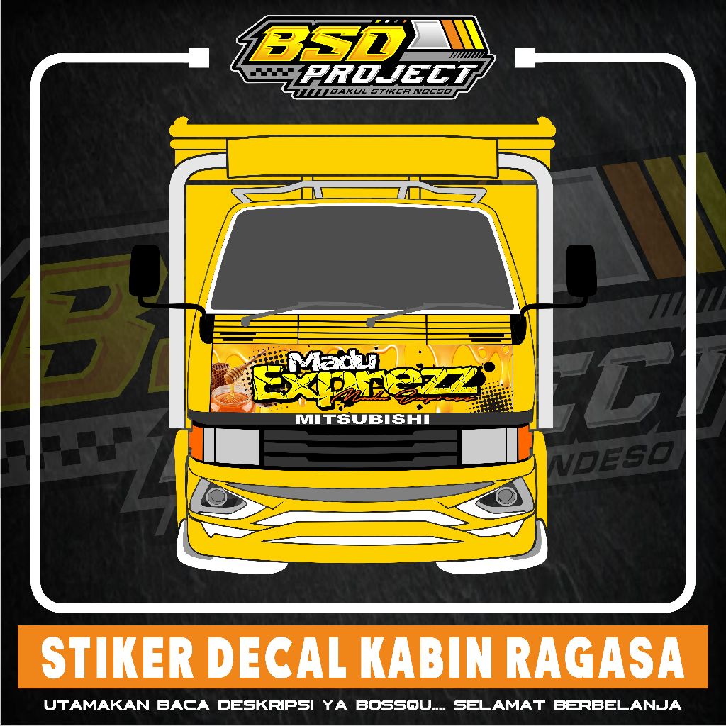 STIKER DECAL KABIN DEPAN RAGASA MADU EXPRESS STIKER KABIN TRUK DECAL TOTOK DEPAN TRUK