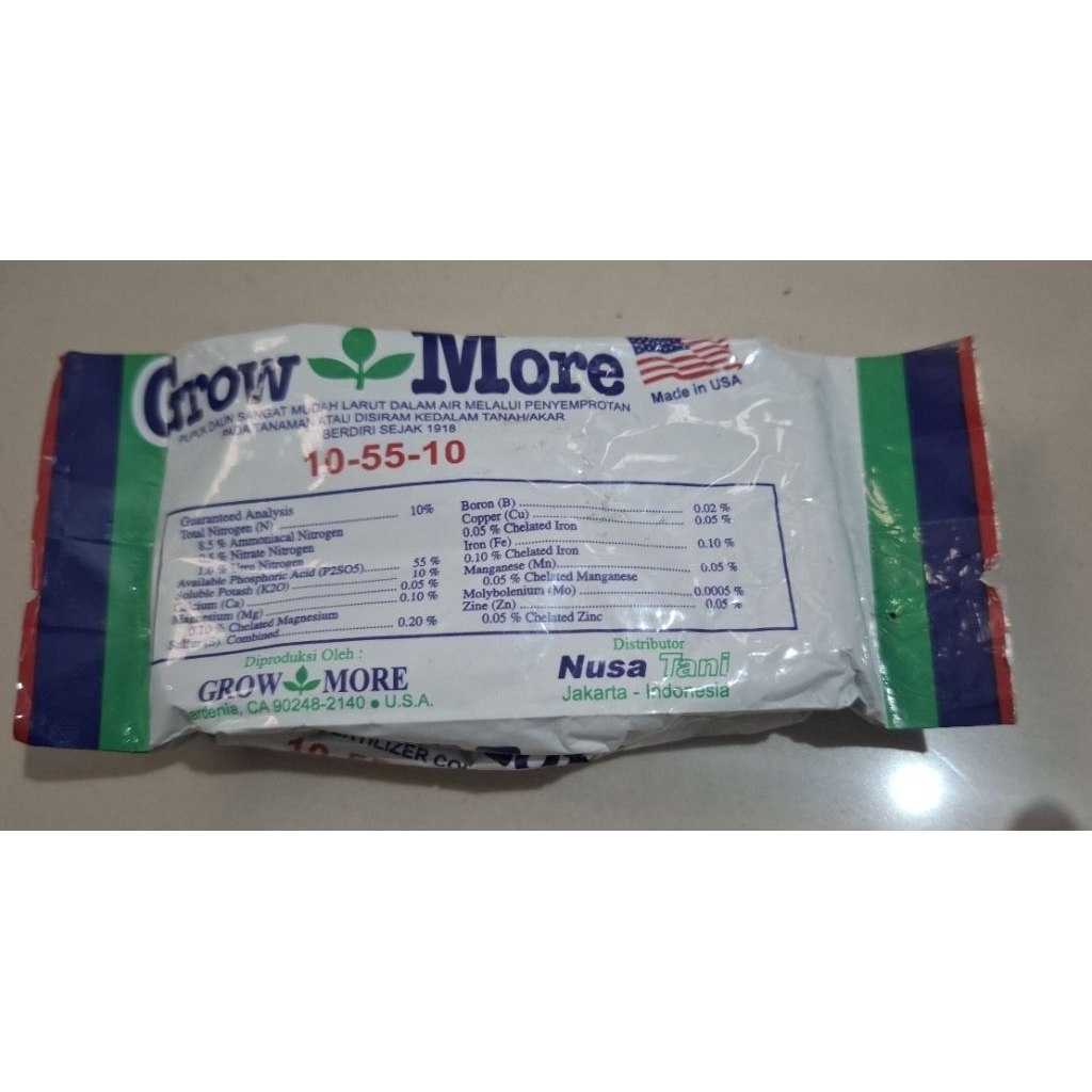 Pupuk Grow More NPK 10 55 10/ Pupuk Pembungaan/