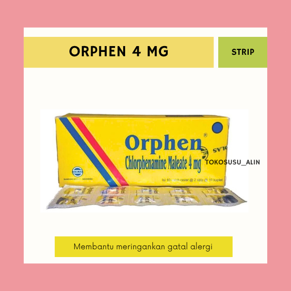ORPHEN STRIP 10 TABLET / CTM / MERINGANKAN GATAL ALERGI