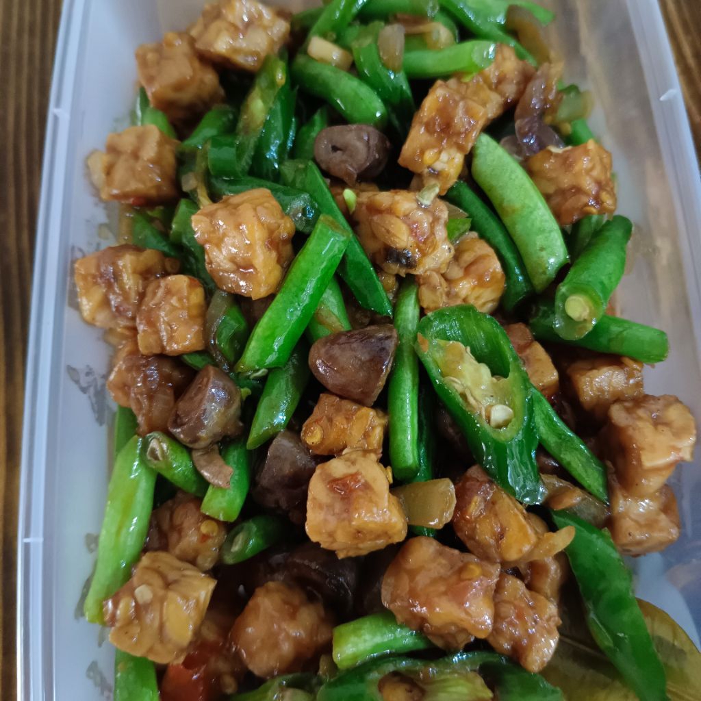 

tumis buncis jantung tempe