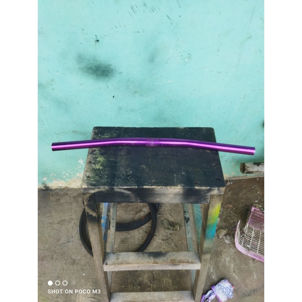 stang sepeda mtb ungu pendek 52 cm second alloy