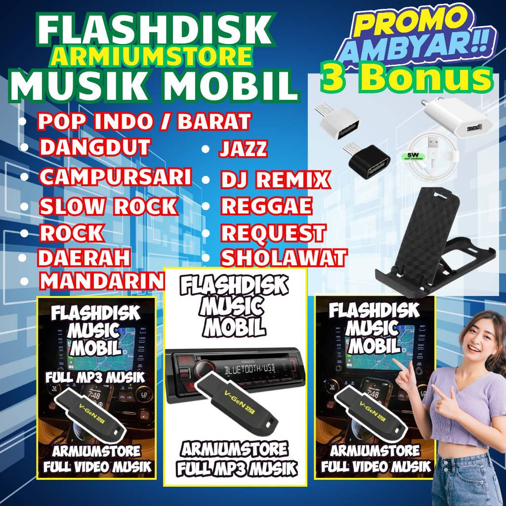 USB MP3 & MP4 PLAYER MOBIL BONUS OTG
