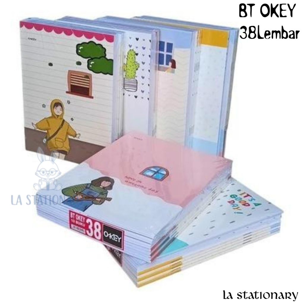 

okey buku tulis 38Lembar per pak isi 10 buku