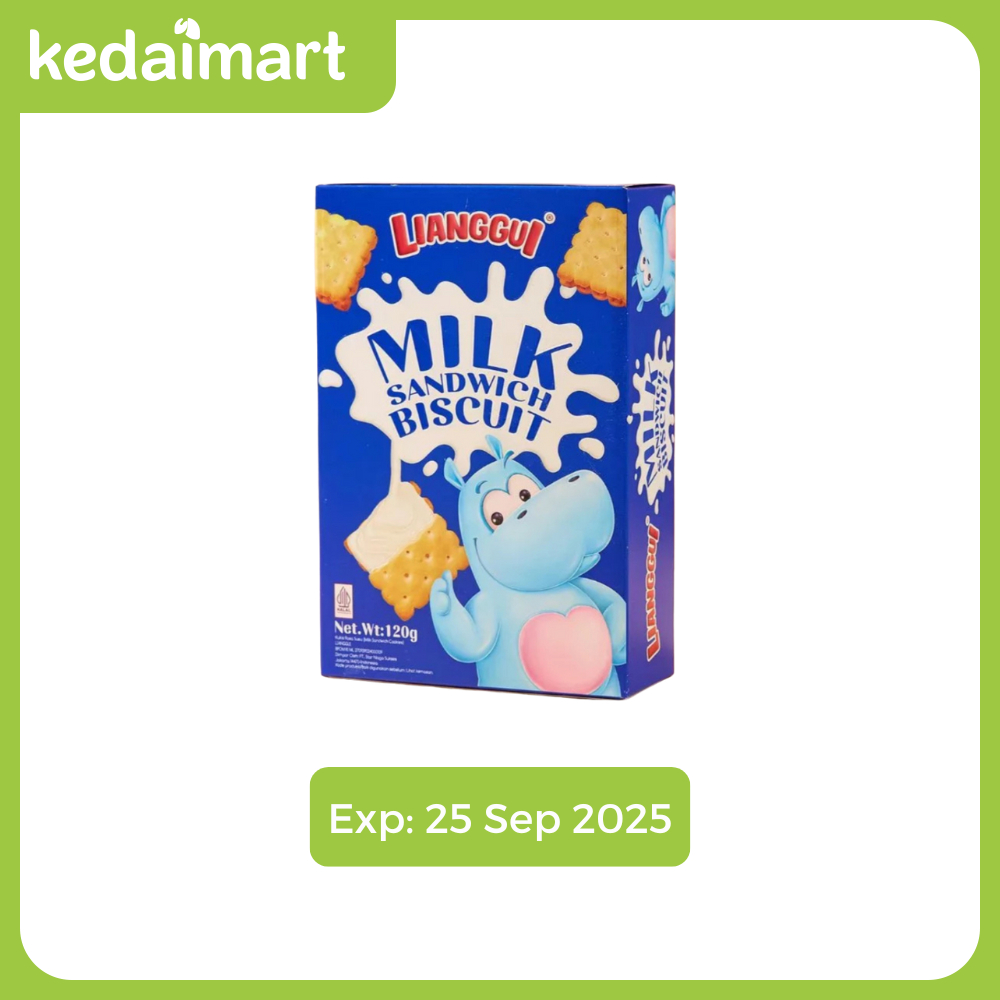 

Clearance Sale - Lianggui Milk Sandwich Cookies 120 Gram