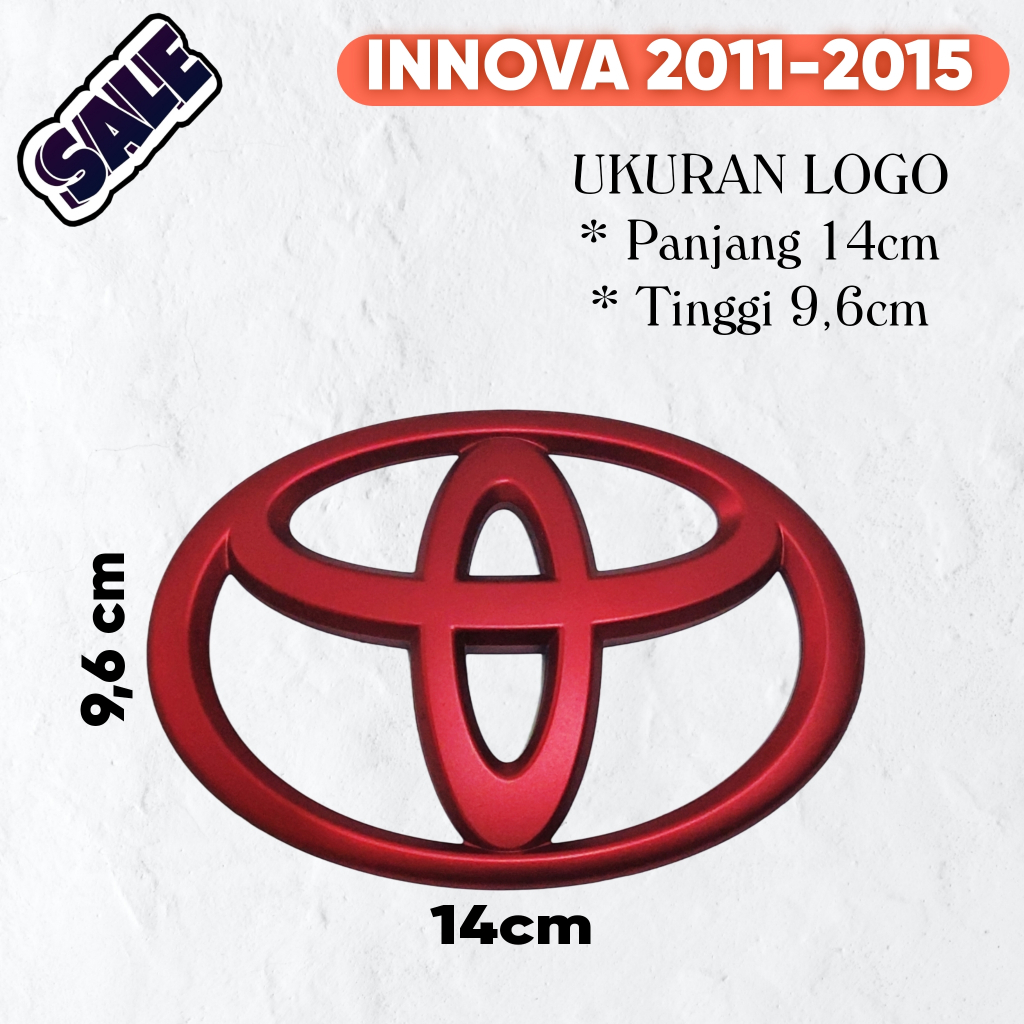 Logo Toyota INNOVA 2011-2015/ Logo Depan/ Logo Belakang INNOVA/ Logo Toyota Red Doff