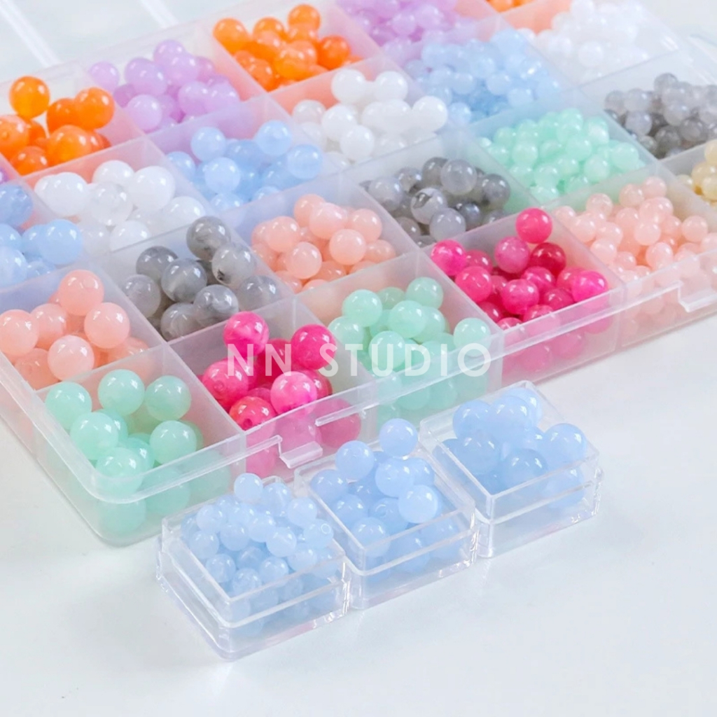 [30-50 PCS] MANIK MANIK MARBLE AKRILIK | MANIK MOTIF MILKYWAY BAHAN AKRILIK | MANIK MANIK GELANG