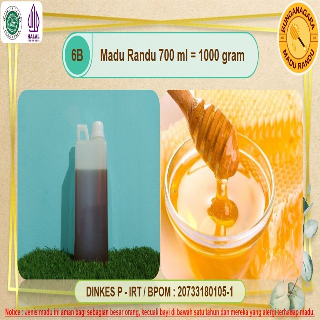 

MADU RANDU ASLI HUTAN ALAM INDONESIA 1 KG | 700 ML 1000 GRAM BUNGANAGARA PURE HONEY