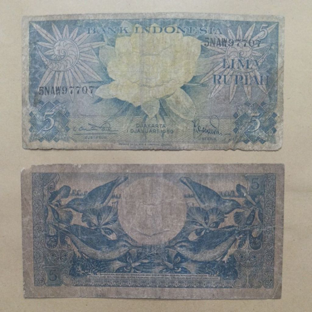 Uang Kuno 5 Seri Bunga 1959