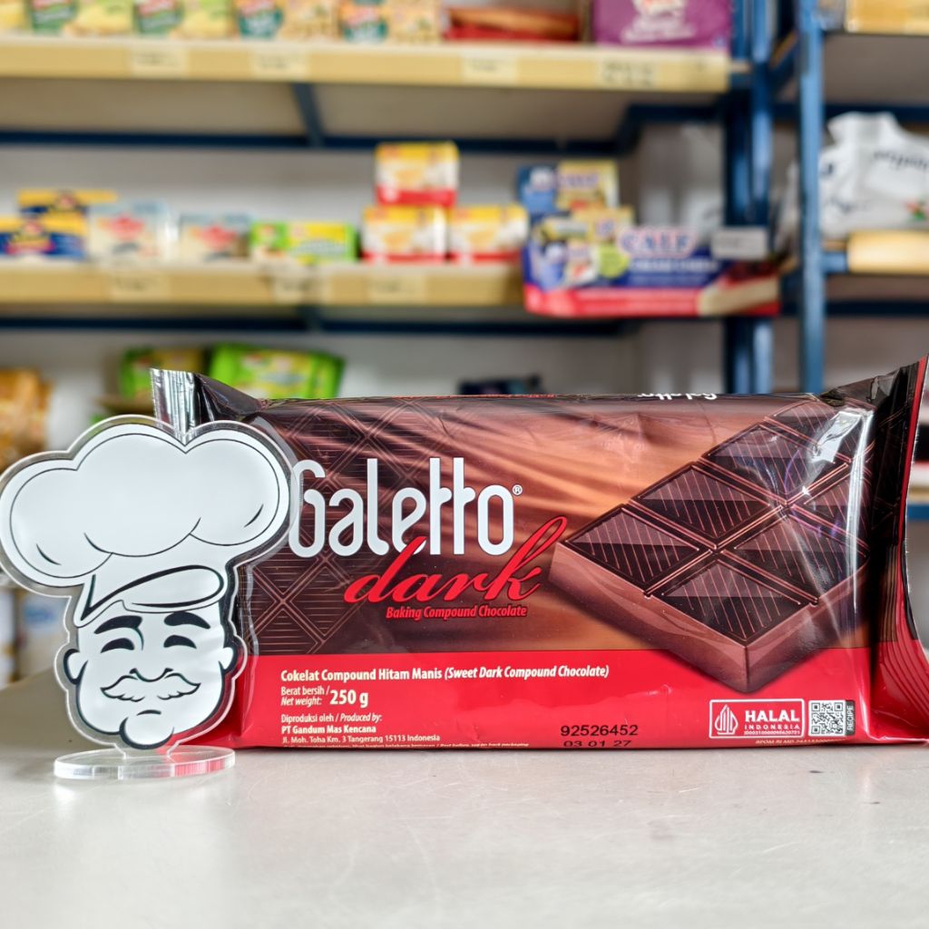 

Galetto Dark Compound Chocolate / Baking Chocolate Galetto / Coklat Galetto 250Gr