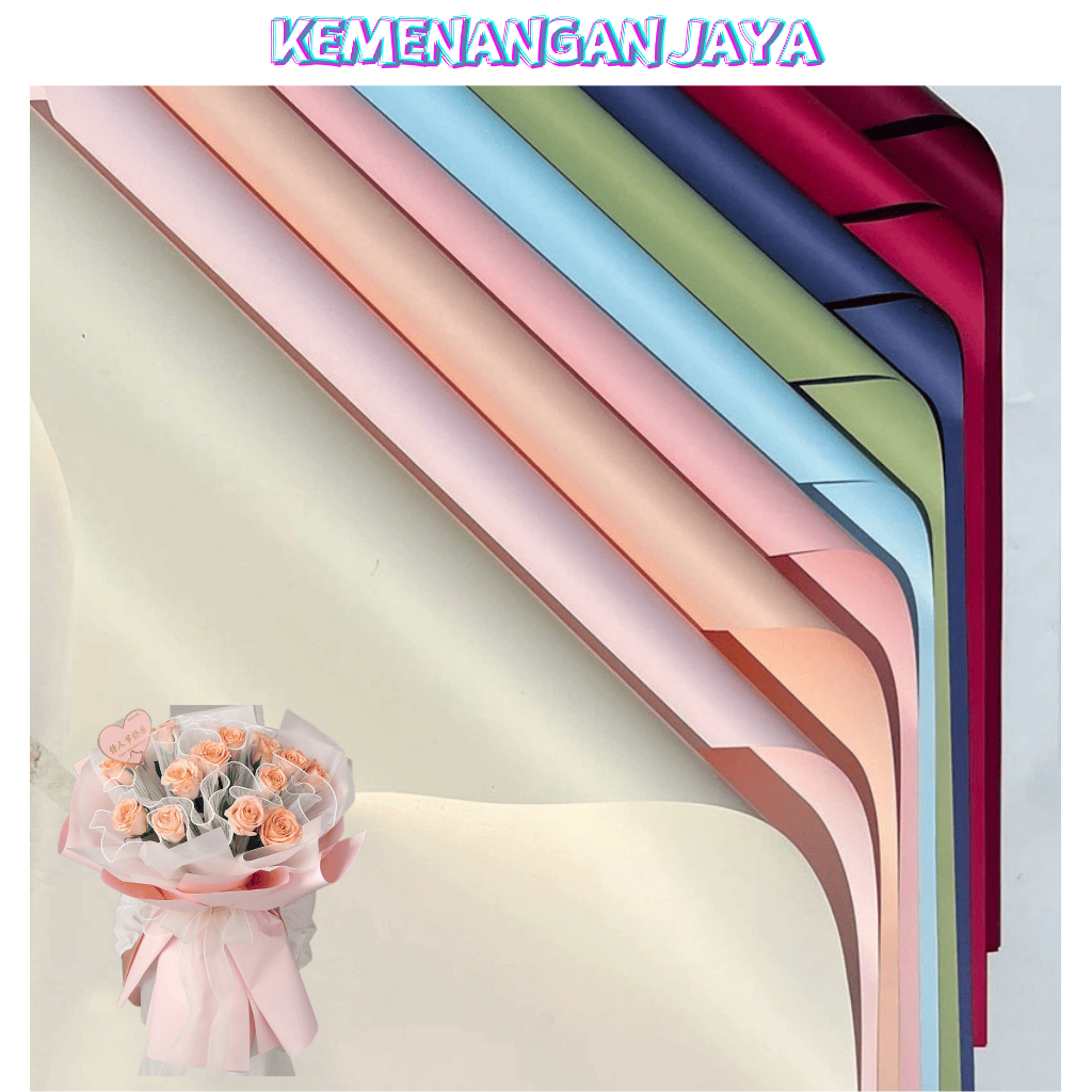

Kertas Buket Polos Warna Solid Opp Flower Wrapping Cellophane Full Color KB08