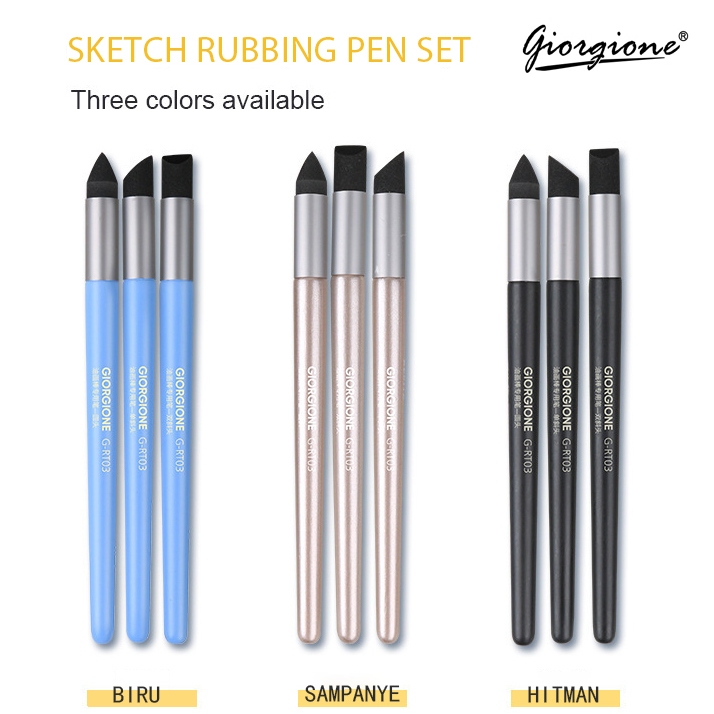 

3Pcs Giorgione Rubbing Tool Charcoal Pencil Sketch Blending & Shading Tool Dual Tip Oil Pastel Rubbing Tools