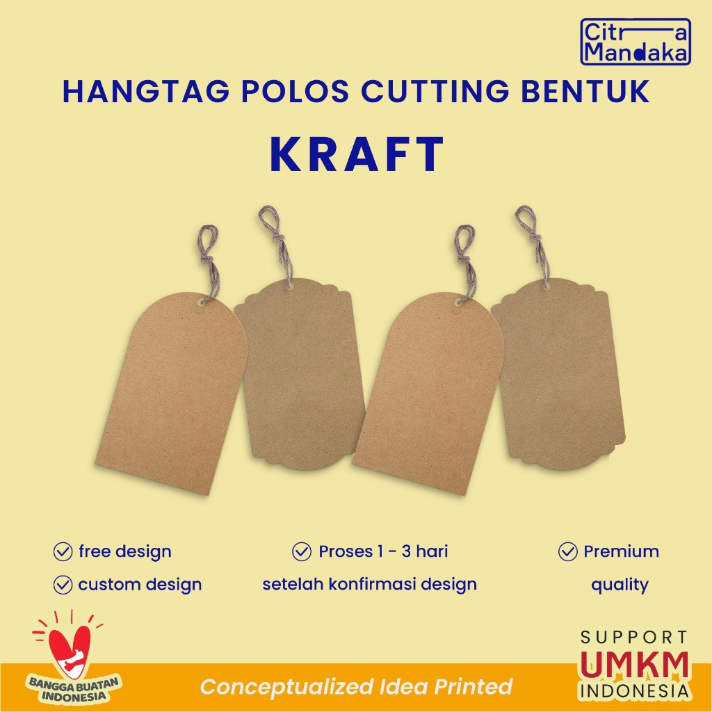 

Hang Tag Kraft Paper Polos Custom Pola | Price Tag | Label Harga | Label Hijab | Label Baju | Tag Kraft
