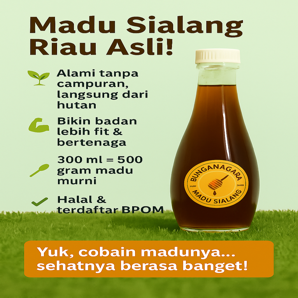 

MADU SIALANG RIAU ASLI HUTAN ALAM INDONESIA 0,5 KG | 300 ML 500 GRAM BUNGANAGARA PURE HONEY
