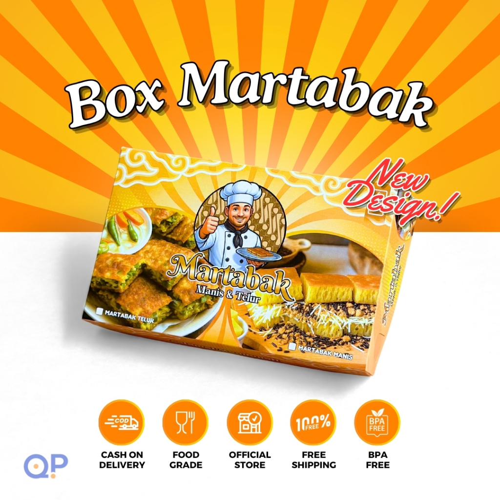 

Box Martabak Full Desain Laminasi / Box Martabak Custom / Dus Martabak Premium ukuran 21x13,5x4 cm