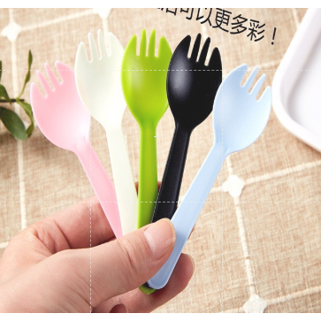 Sendok Plastik / Sendok Garpu 2 IN 1 / Sendok Kecil / Sendok Kue /Garpu Plastik