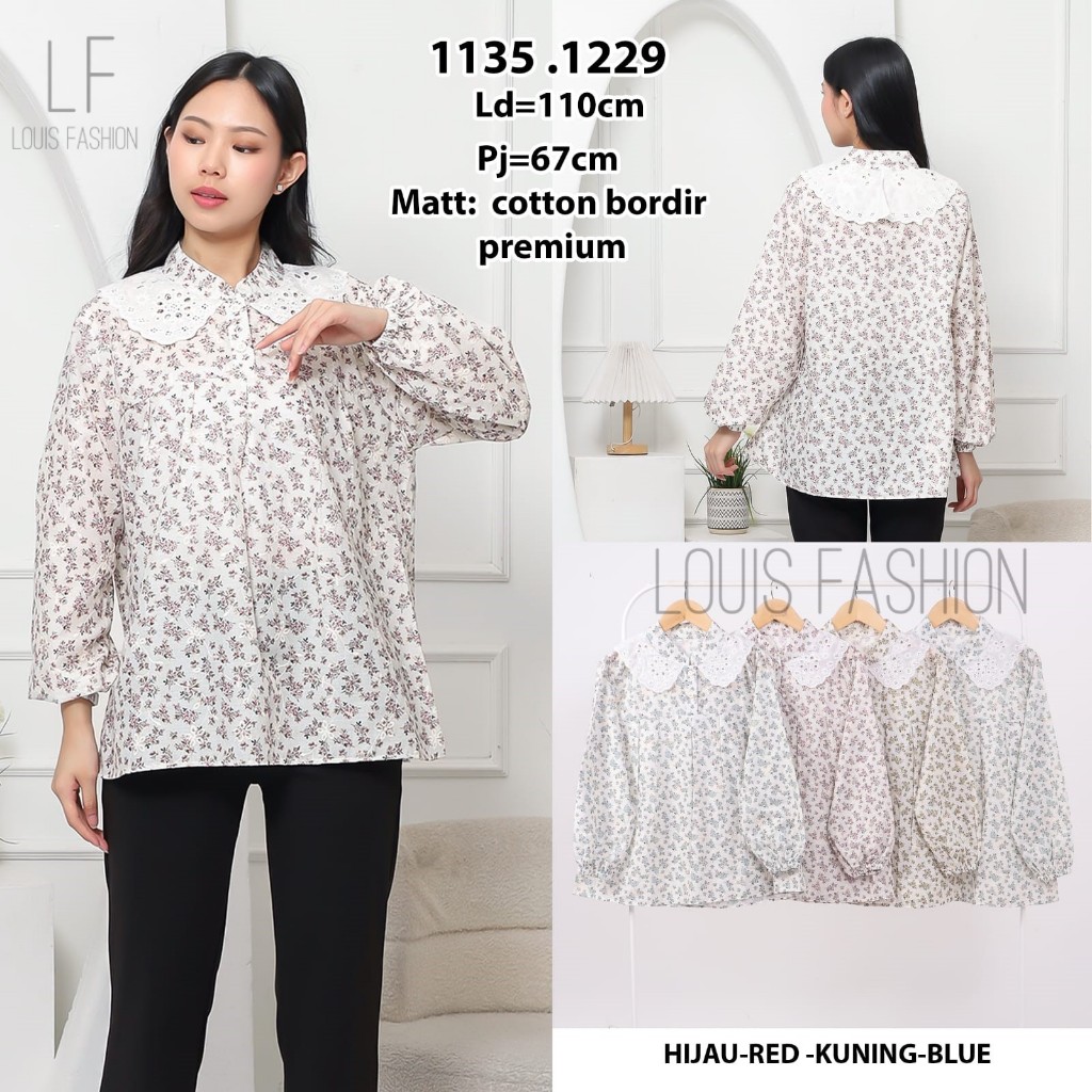atasan blouse katun motif bunga