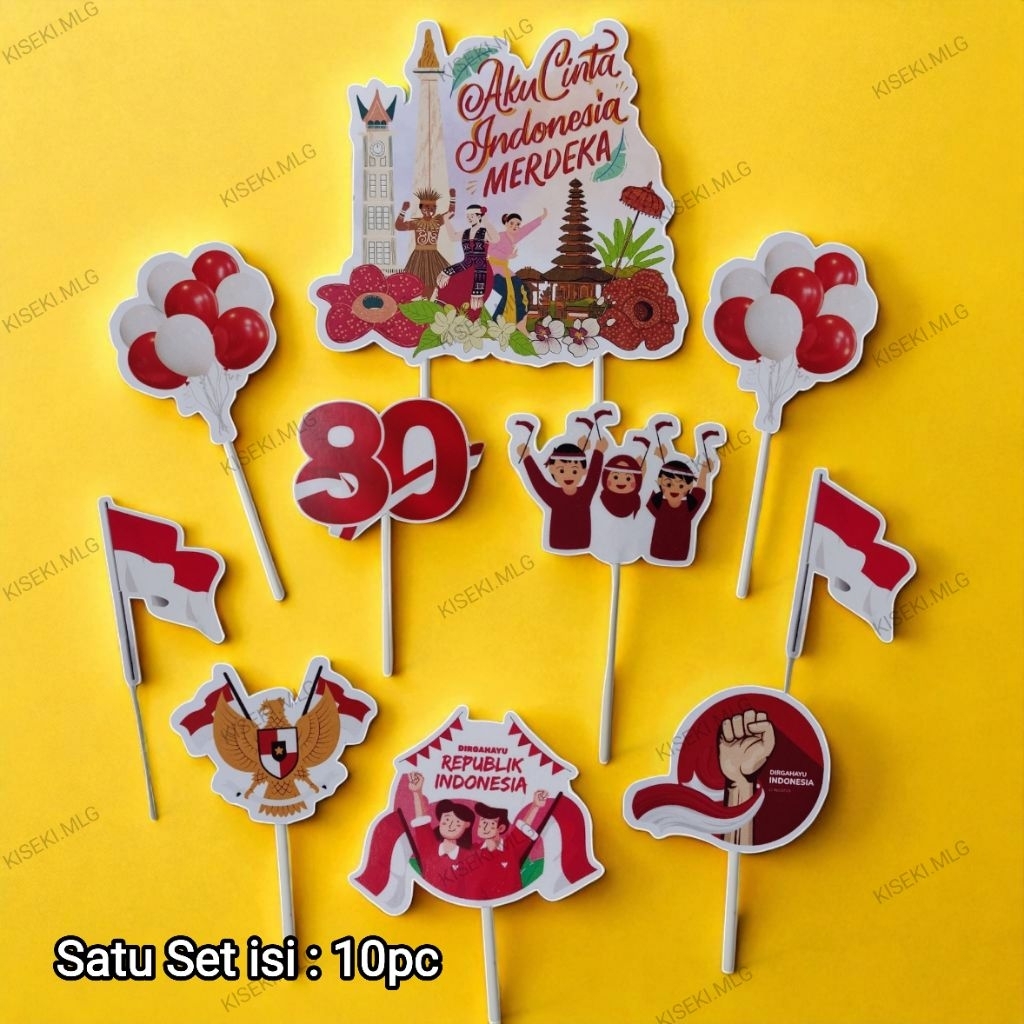 Topper Tumpeng Agustusan Kemerdekaan Dirgahayu Indonesia