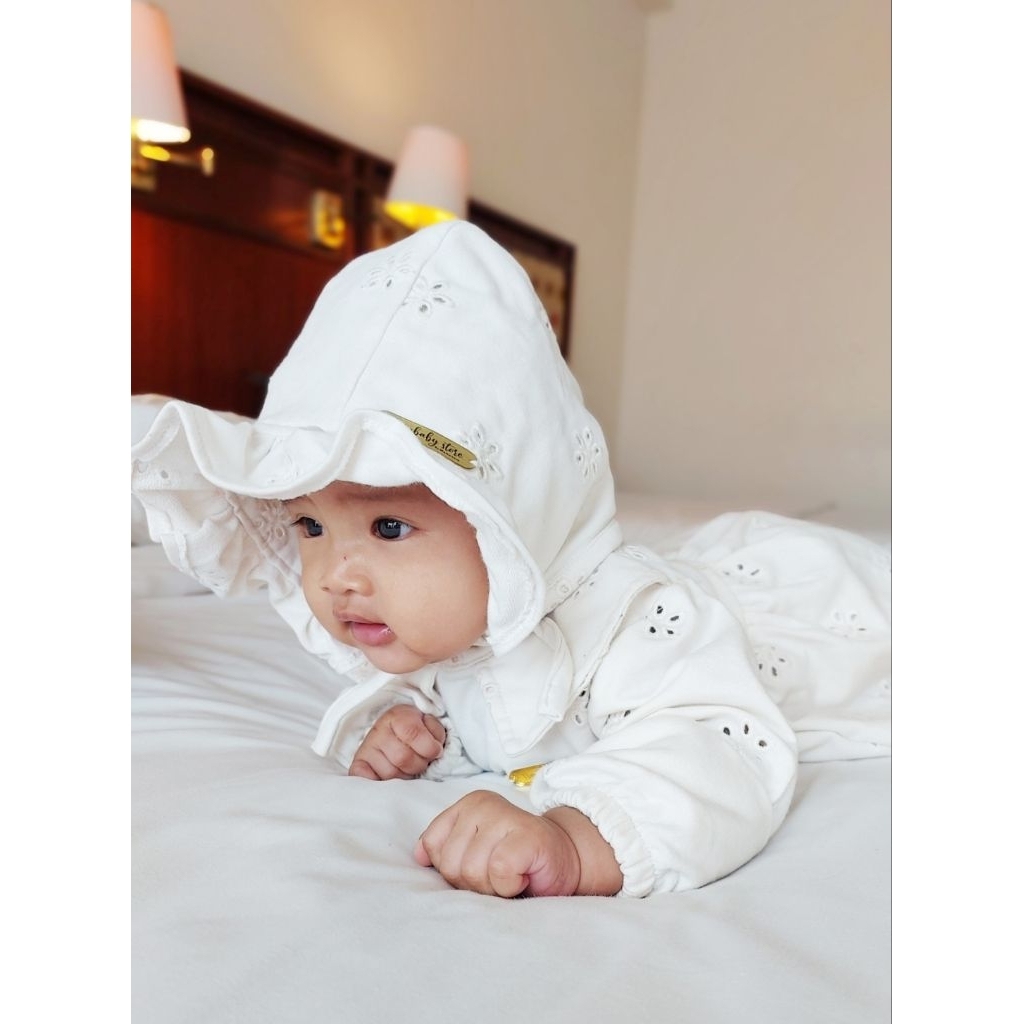 Amira dress baby | bordir broken white
