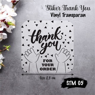 

[60PCS] Stiker Thank You Vinyl Transparan - STM 05 Ready Stock - Kotak Round