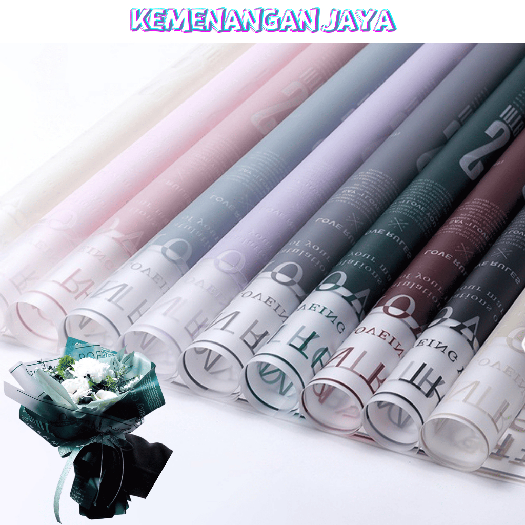 

Kertas Buket Bunga Transparan Flower Wrapping Letter Waterproof Cellophane KB031