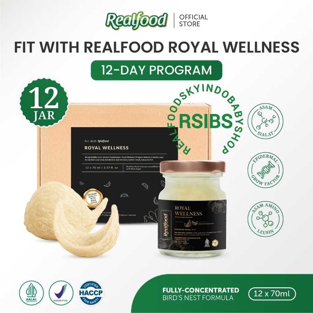 

Realfood Royal Wellness 12 Jar ( Minuman Sarang Burung Walet ) Bersertifikat Bpom Halal
