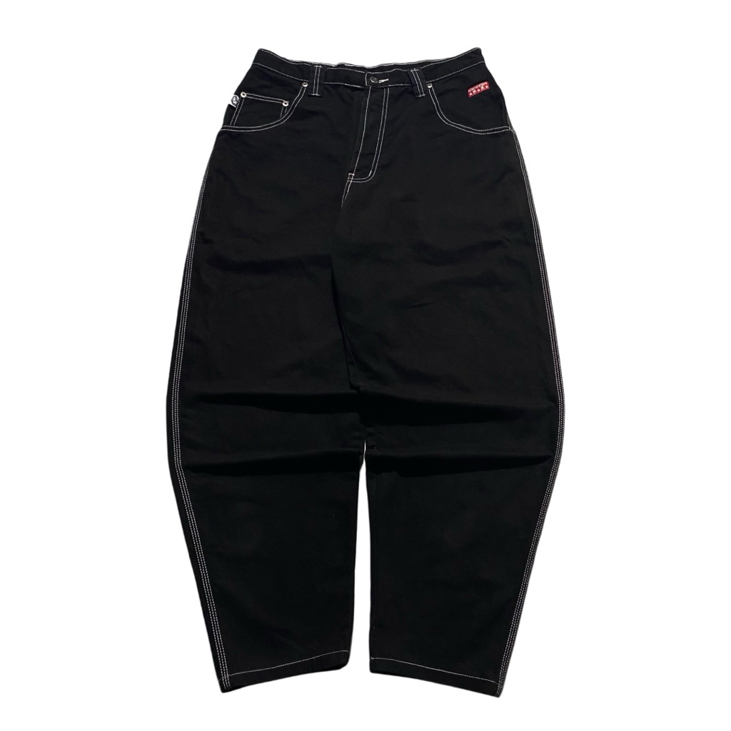 KIK WEAR 91 INDUSTRIES BAGGY JEANS BLACK SKATEWEAR HIP-HOP VINTAGE Y2K VINTAGE PANTS