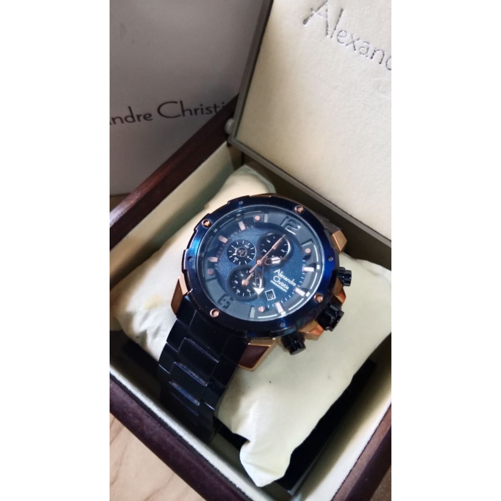 jam tangan Alexandre christie 6410 mc blue second prelove