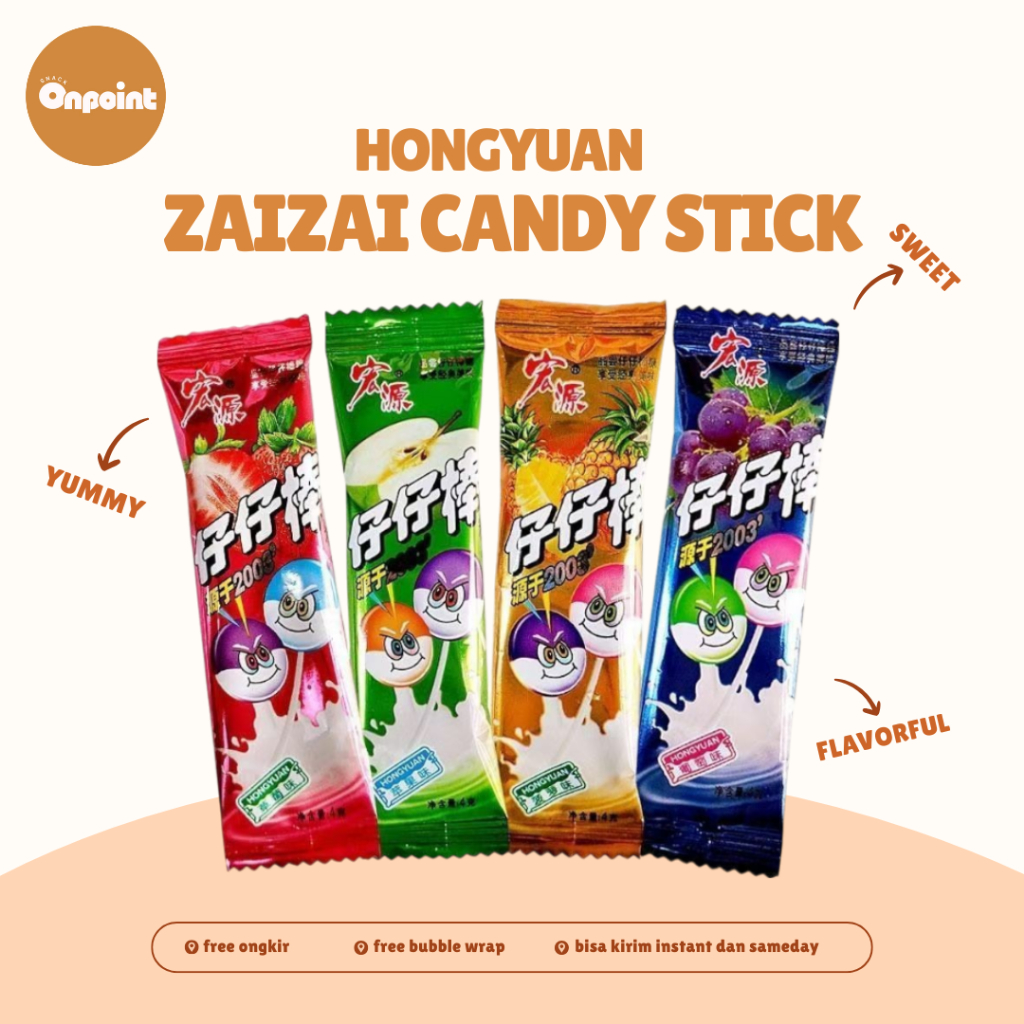 

Hongyuan Zaizai Candy Stick | Stik Permen Lolipop Zaizai Aneka Rasa