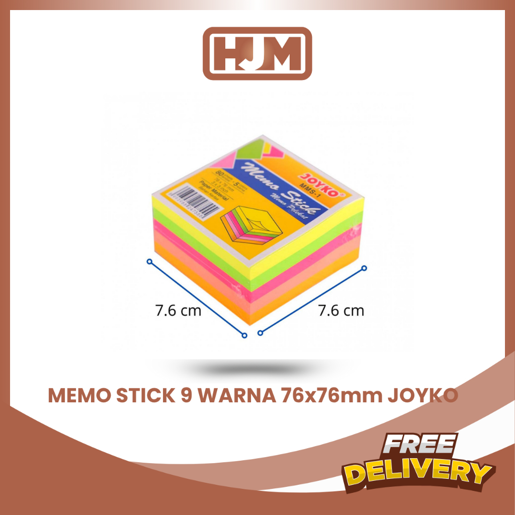 

MEMO STICK 9 WARNA 76 X 76 JOYKO / POST IT / STICKY NOTES
