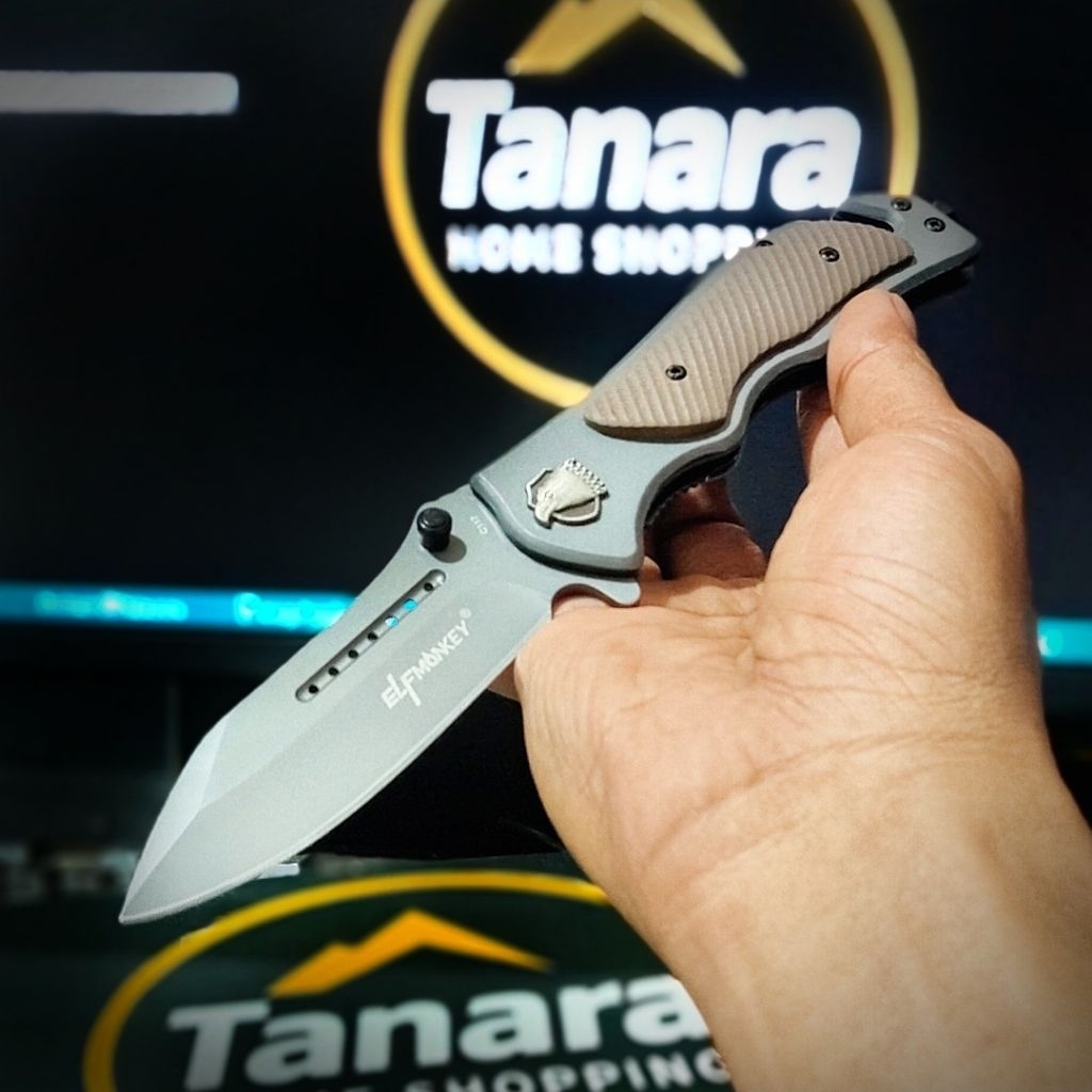 Pisau saku lipat anti karat solid Steel Titanium Knife " Pisau Survival Multifungsi