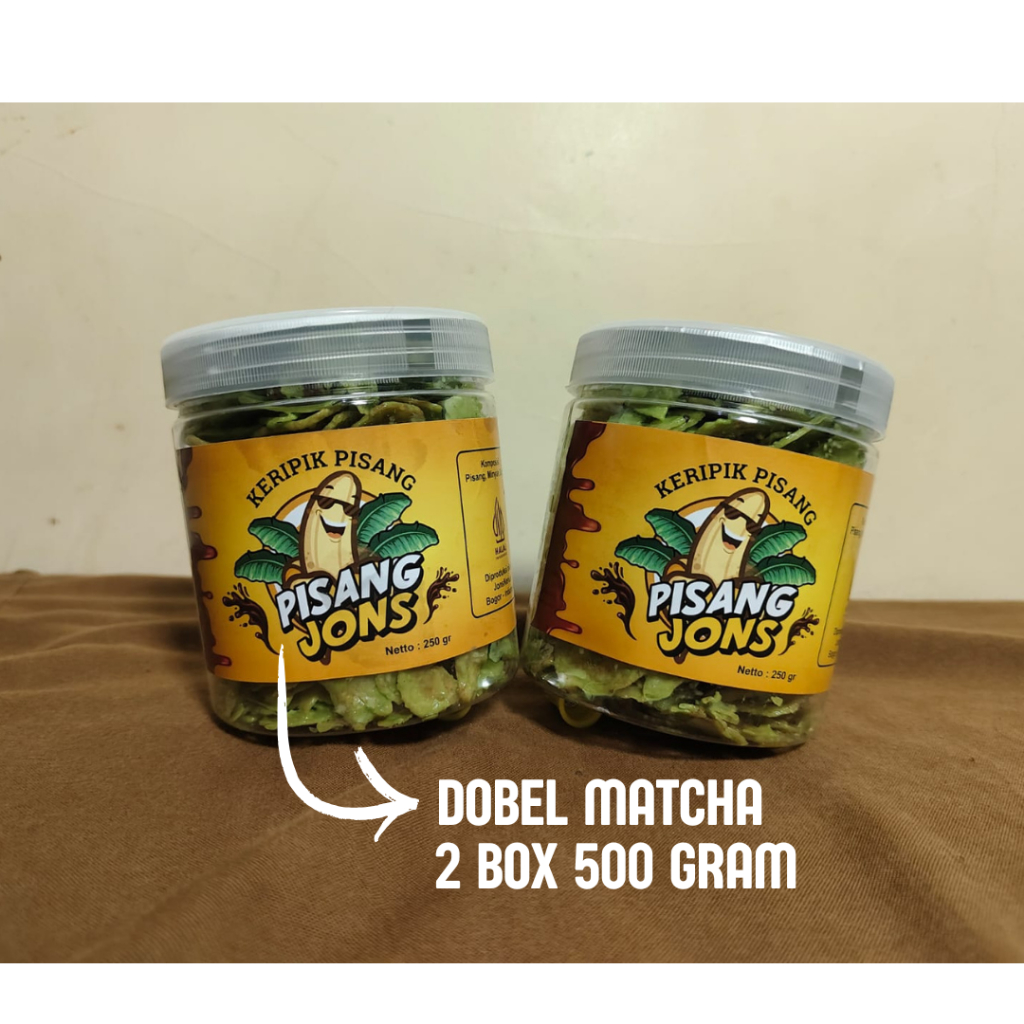 

Paket Dobel Kripik Pisang Matcha Lumer 2 pcs 500g