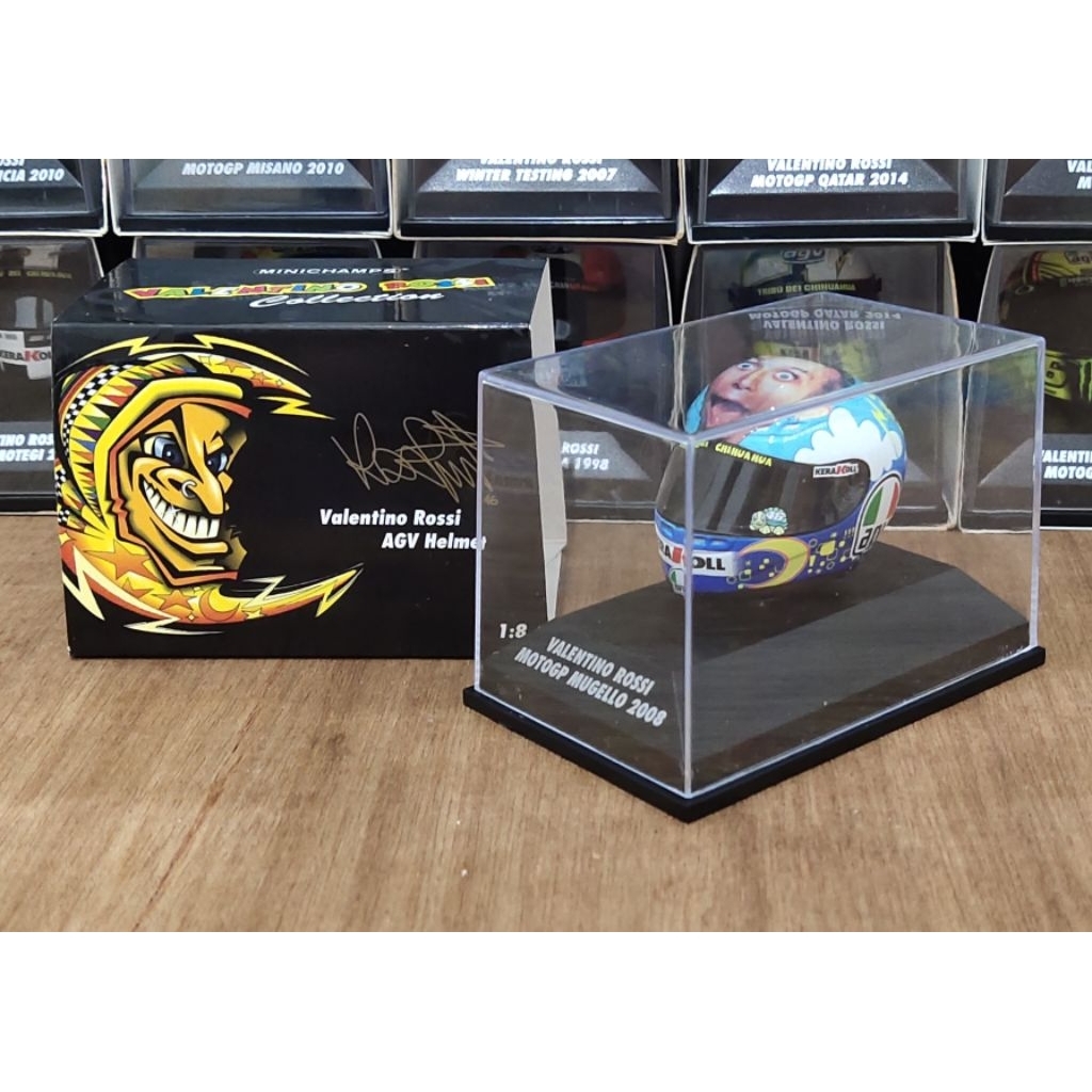 Minichamps Valentino Rossi 1/8 helmet MotoGP Mugello 2008.