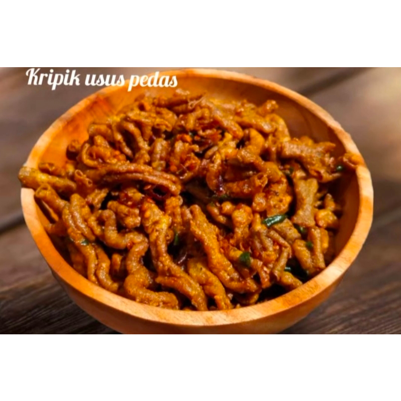 

Keripik Usus Pedas Bumbu Cikruh Daun Jeruk