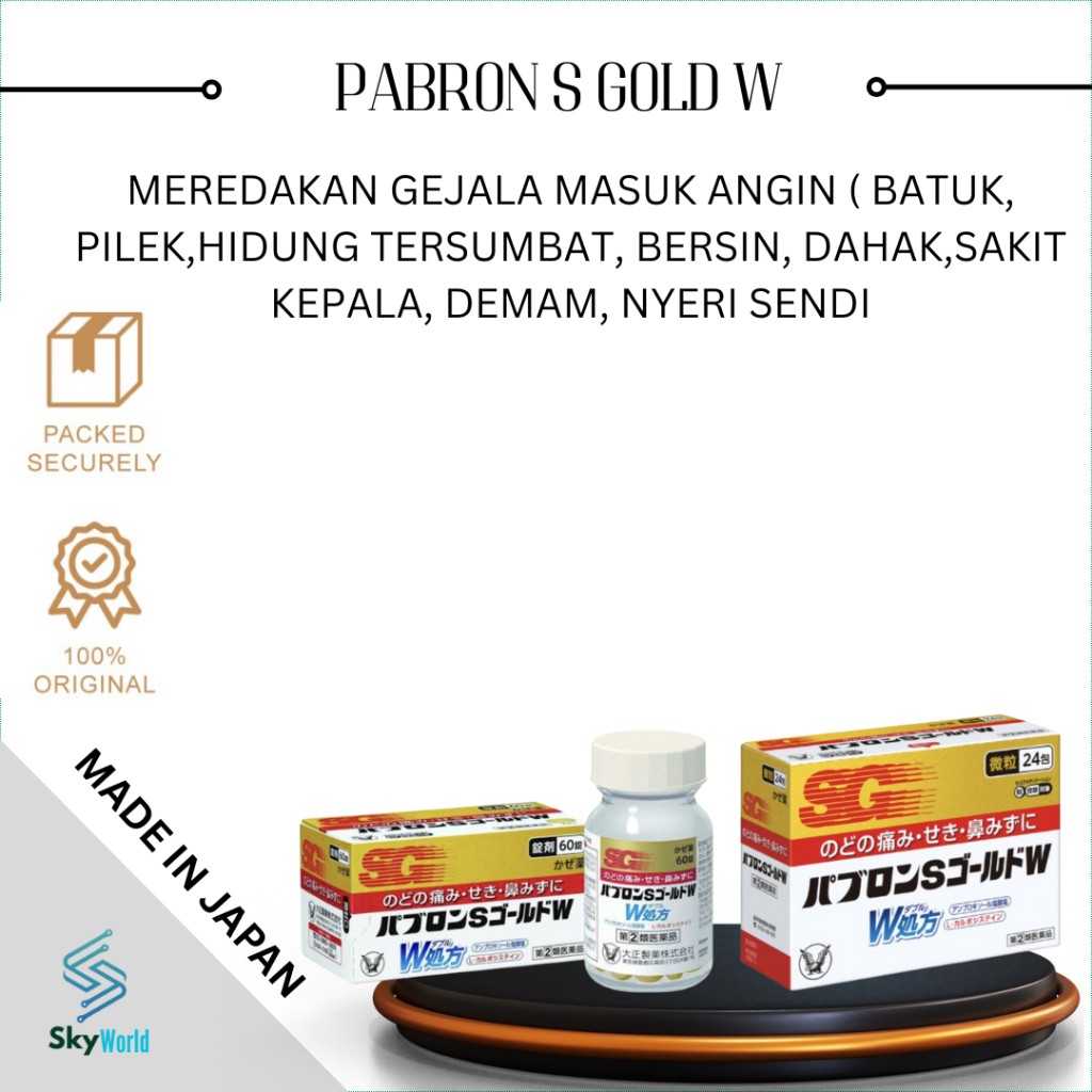 Pabron S gold W untuk batuk pilek demam original Japan