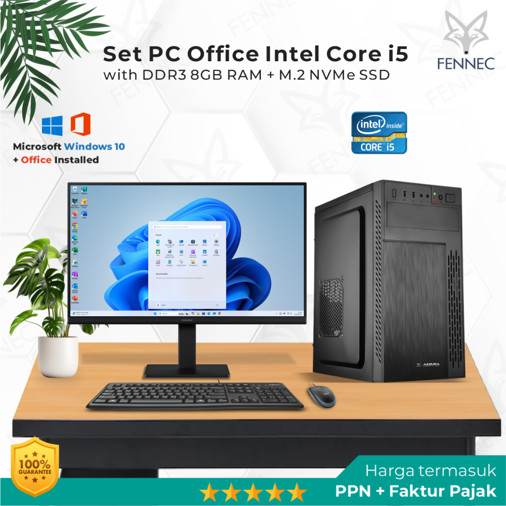 Set PC Komputer Intel Core i5 RAM 8GB SSD Rakitan Office