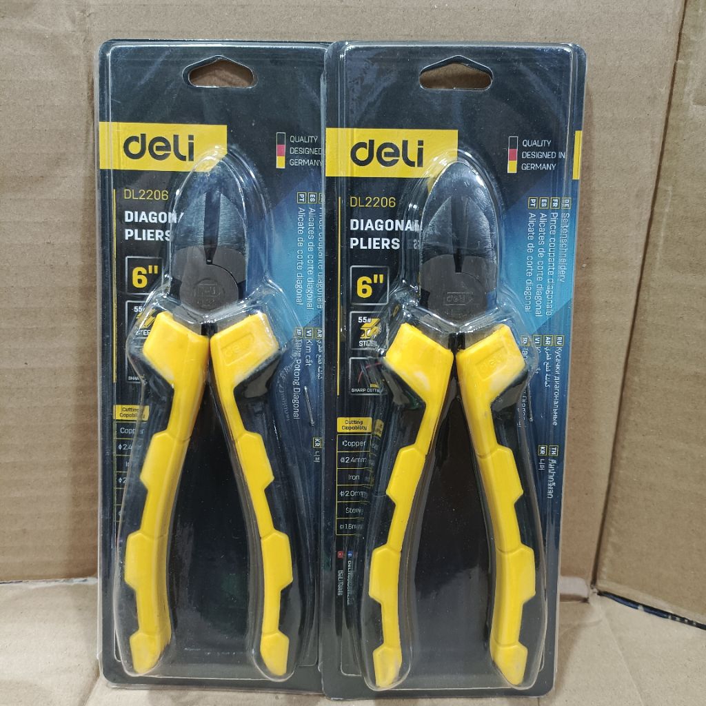 Deli Tang Kombinasi dan Tang Potong Diagonal Combination Pliers 6 Inch