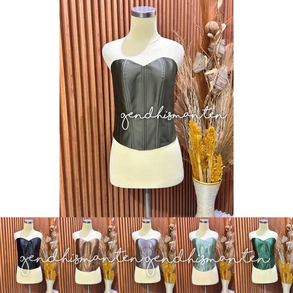 Kamisol Satin / Longtorso - Resleting & Tali Serut